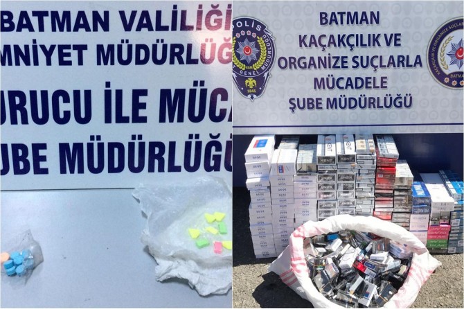 Batman'da uyuşturucu ve kaçak sigara operasyonu