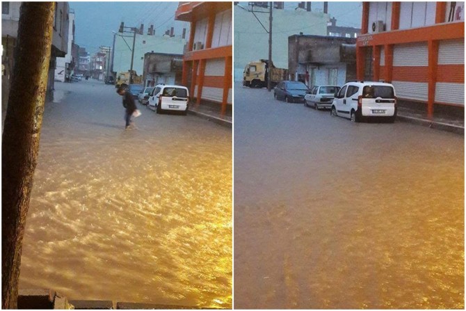 Viranşehir'de sağanak yağış etkili oldu