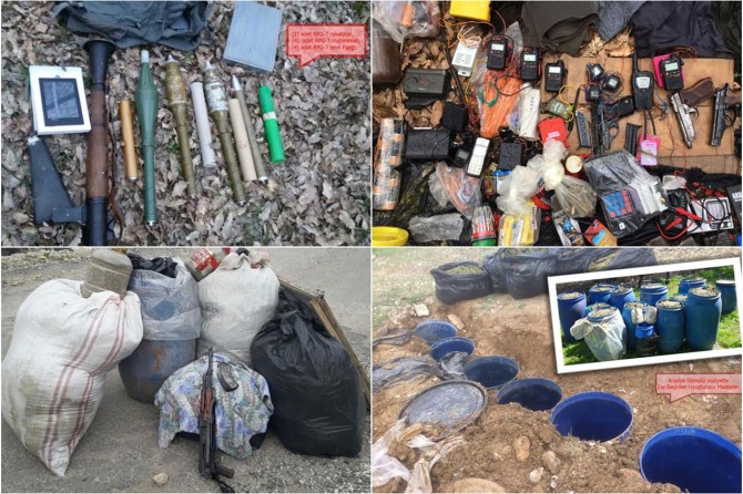 Lice-Kocaköy-Hazro üçgeninde çok sayıda mühimmat ele geçirildi