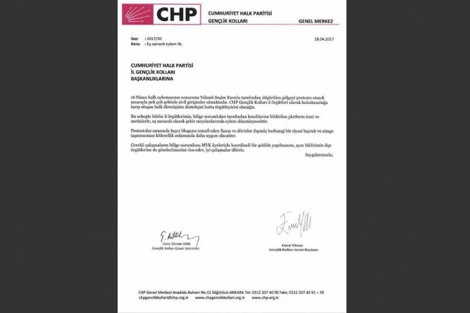 CHP’den "meydanlara inin" bildirisi