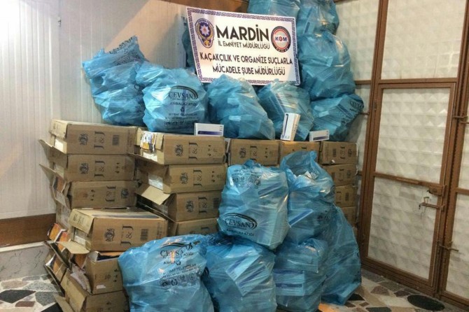 Mardin Nusaybin'de kaçak sigara operasyonu