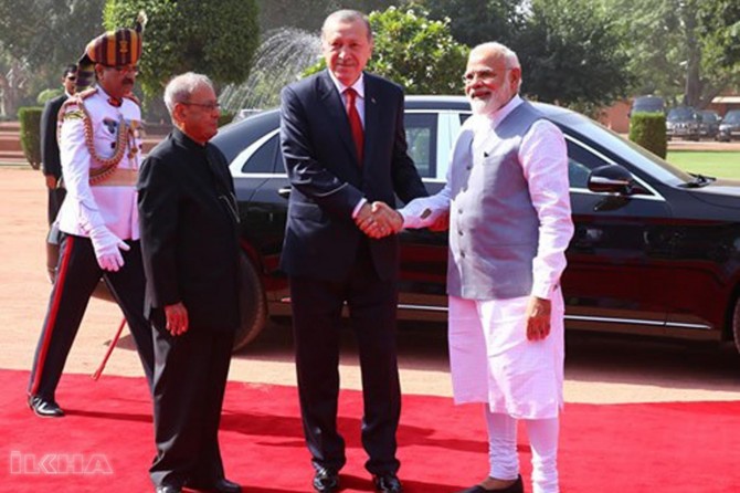 Serokkomar Erdogan li Hindîstanê bi torena fermî hat pêşîwazîkirin