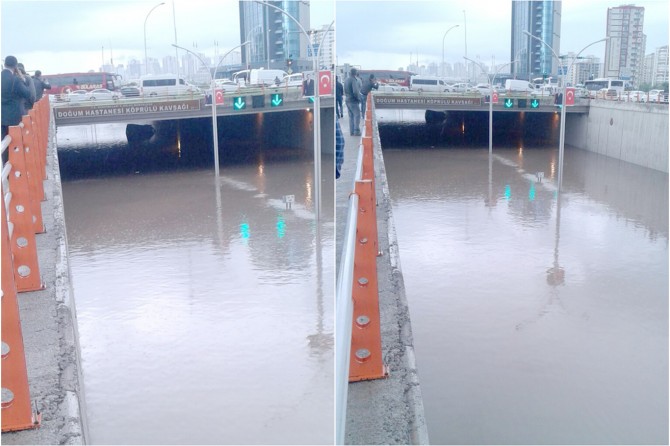 Diyarbakır'da sağanak yağış hayatı felç etti