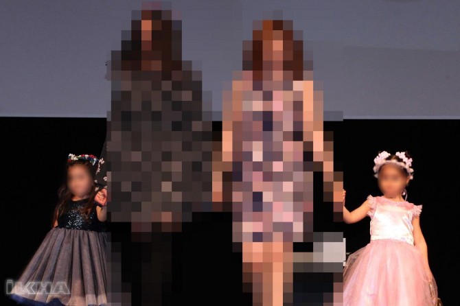 Little girls modeling in GAUN