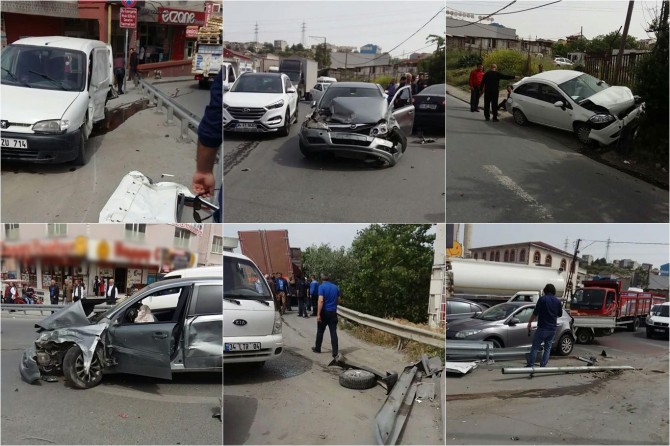 İstanbul Başakşehir'de freni boşalan kamyon 13 araca çarparak durabildi: 6 yaralı