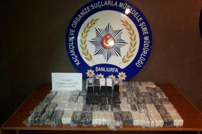Şanlıurfa’da 510 kaçak cep telefonu ele geçirildi.
