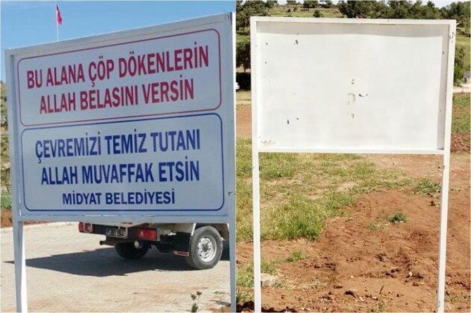 Belediyenin "dualı ve beddualı" tabelaları silindi