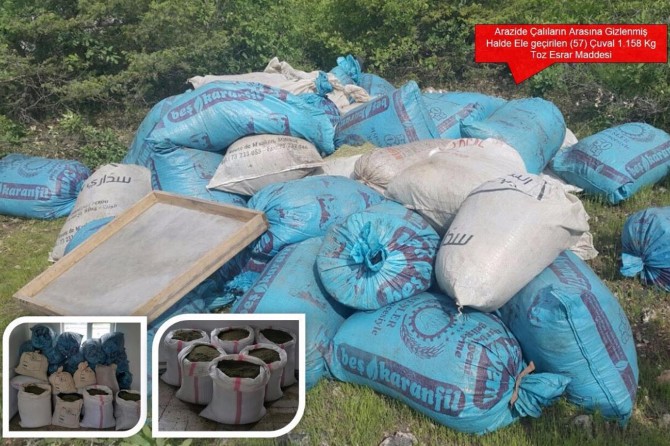 Diyarbakır'ın Lice ve Eğil ilçelerinde yüklü miktarda esrar ele geçirildi