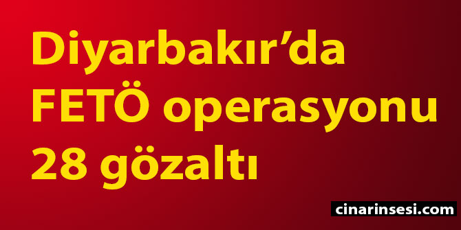 Diyarbakır’da FETÖ operasyonu: 28 gözaltı