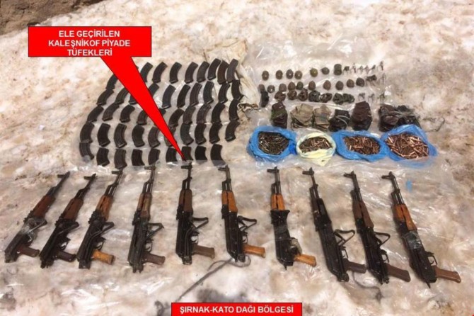 Kato Dağı'nda PKK'ye ait silah ve mühimmat ele geçirildi
