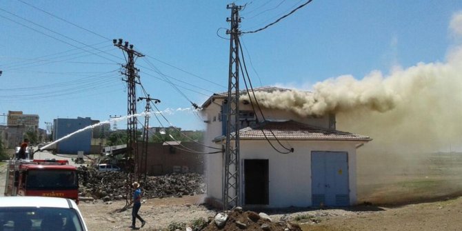 Çınar'da  kuşların yuva yaptığı elektrik trafosu yandı