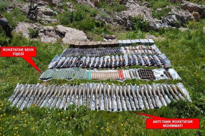 Kato Dağı'nda PKK'ye ait çok sayıda mühimmatı ele geçirildi