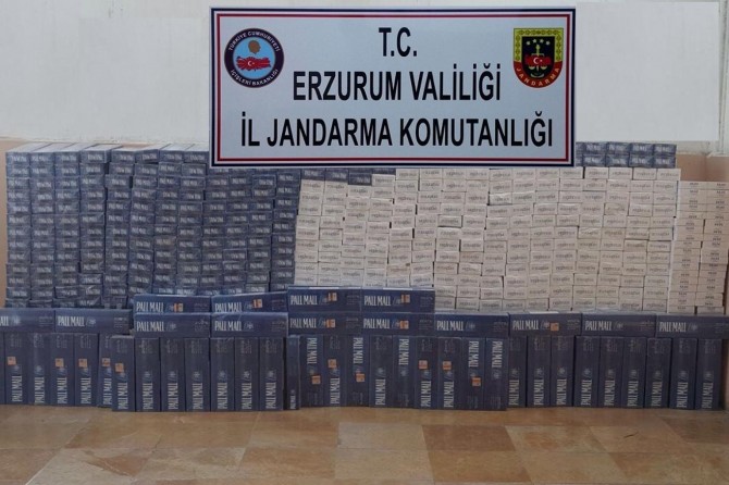 Erzurum’da 11 bin paket kaçak sigara ele geçirildi