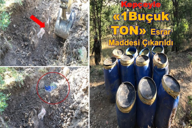 PKK'ye ait bir buçuk ton uyuşturucu ve silah ele geçirildi