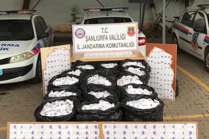 Şanlıurfa'da kaçak sigara ele geçirildi
