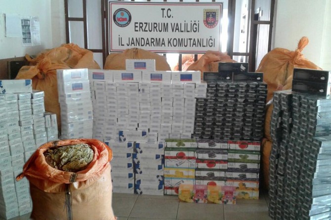 Erzurum'da 10 bin paket kaçak sigara ele geçirildi