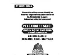 "Peygambere Saygı" Basın Açıklamasına Davet