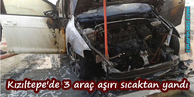 Mardin Kızıltepe'de 3 araç aşırı sıcaktan yandı foto