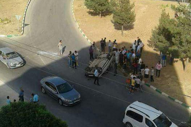Mardin Kızıltepe'de otomobil takla attı: 1 yaralı