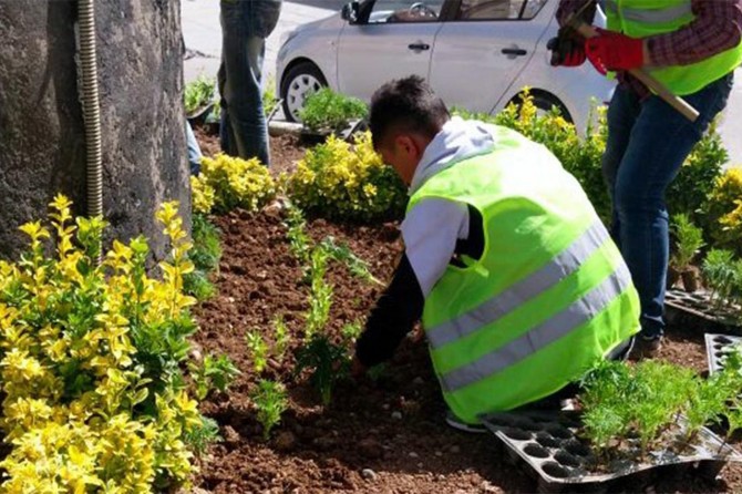 Kızıltepe Belediyesi 110 bin çiçek ile 20 bin ağaç dikimi yaptı