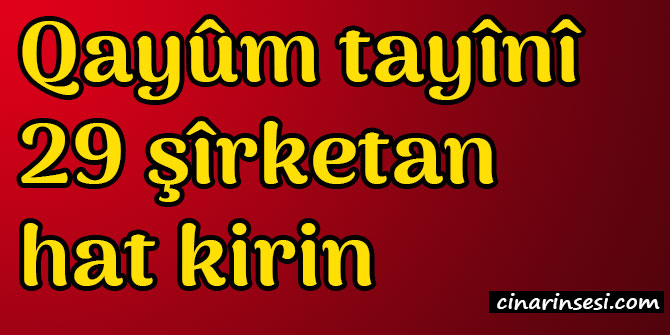Qayûm tayînî 29 şîrketan hat kirin
