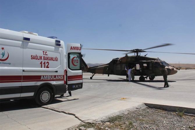 Siirt Şirvan'da yaralanan çoban helikopterle hastaneye kaldırıldı