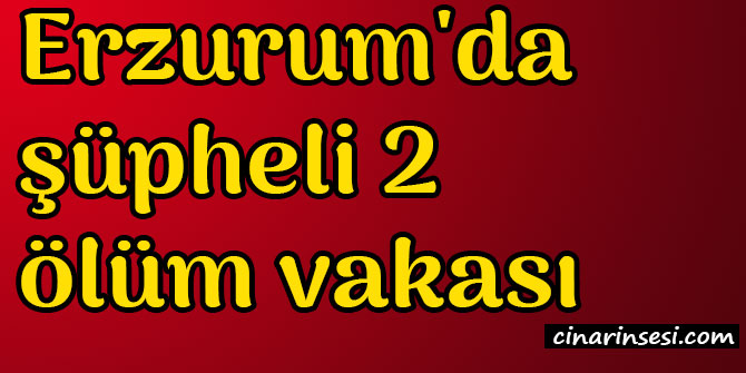 Erzurum Yakutiye'de şüpheli 2 ölüm vakası