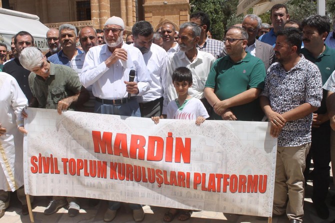 Mardinliler Siyonist işgalcileri telin etti