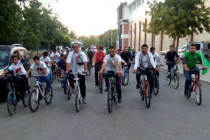 Siirt’te "Özgür Kudüs" için pedal çevrildi