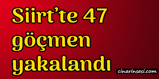 Siirt Baykan'da 47 göçmen yakalandı
