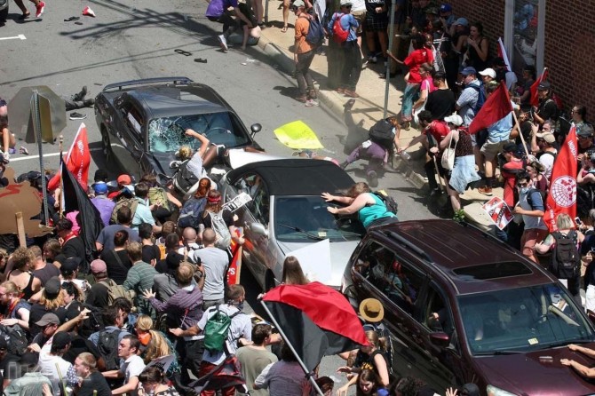 Violence rally from racists in the US