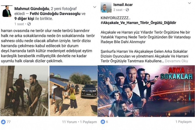 "Arka Sokaklar" dizisine Harran ve Akçakalelilerden tepki