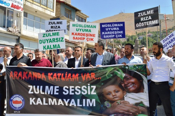 Arakan'daki vahşet Bitlis'te telin edildi