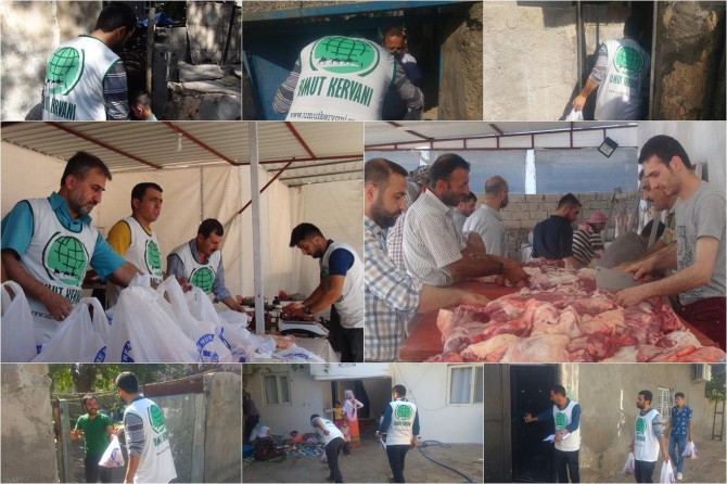 Kerwana Ûmudê li Cizîrê ji 750 malbatan re goştê qurbanan belav kir