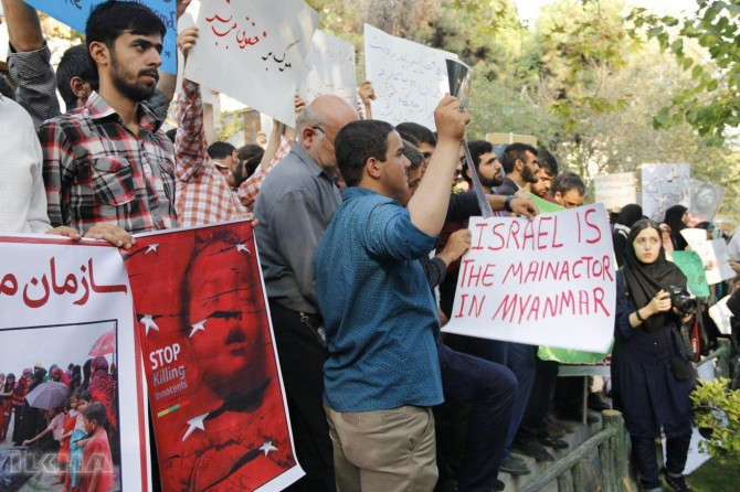 Li ber temsîlkariya Neteweyên Yekbûyî ya li Tahranê protestoya Myanmarê