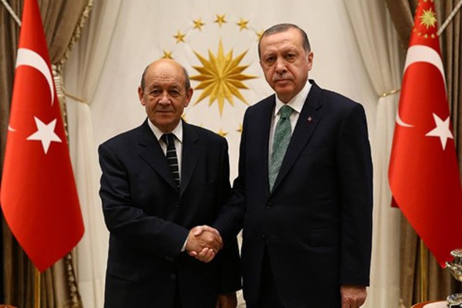 Cumhurbaşkanı Erdoğan, Fransa Dışişleri Bakanı'nı kabul etti