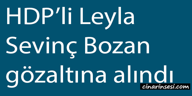 HDP’li Leyla Sevinç Bozan gözaltına alındı