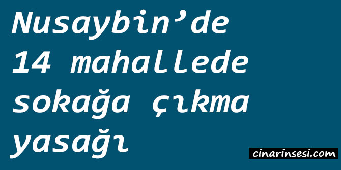 Nusaybin’de 14 mahallede sokağa çıkma yasağı