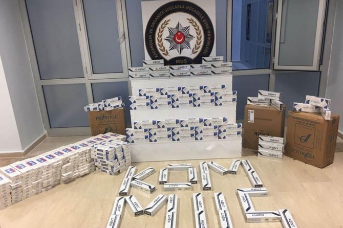 Muş'ta 4 bin paket kaçak sigara ele geçirildi