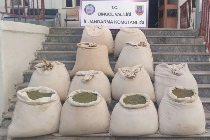 Bingöl’de 405 kilogram esrar ele geçirildi