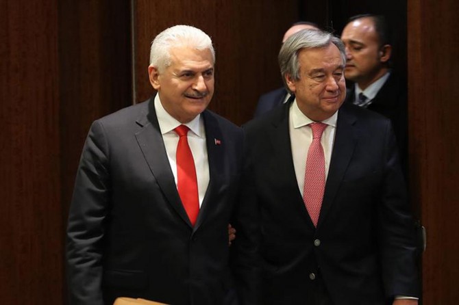 Başbakan Yıldırım Guterres ile Arakan'ı görüştü