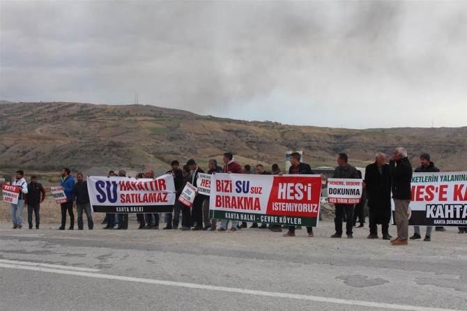 Adıyaman'ın Kahta ilçesinde HES eylemi