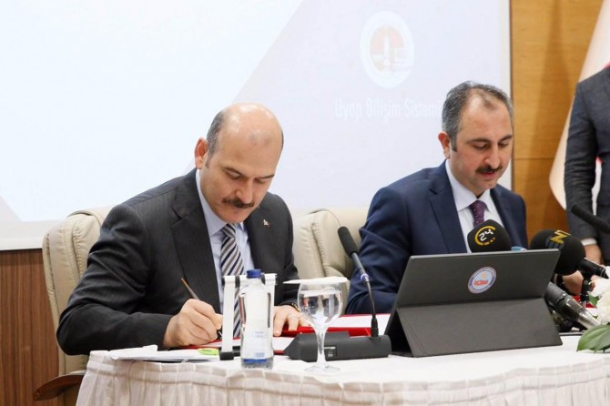 İçişleri ile Adalet bakanlıkları arasında protokol imzalandı