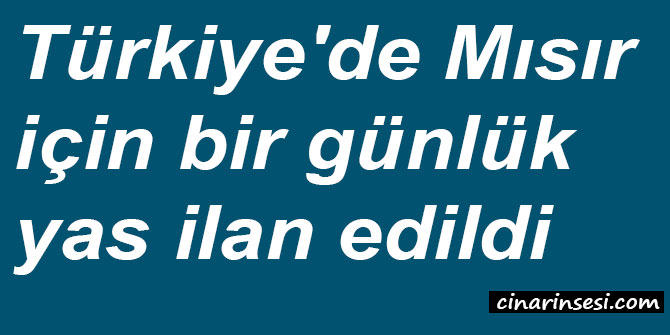 Türkiye'de Mısır için bir günlük yas ilan edildi