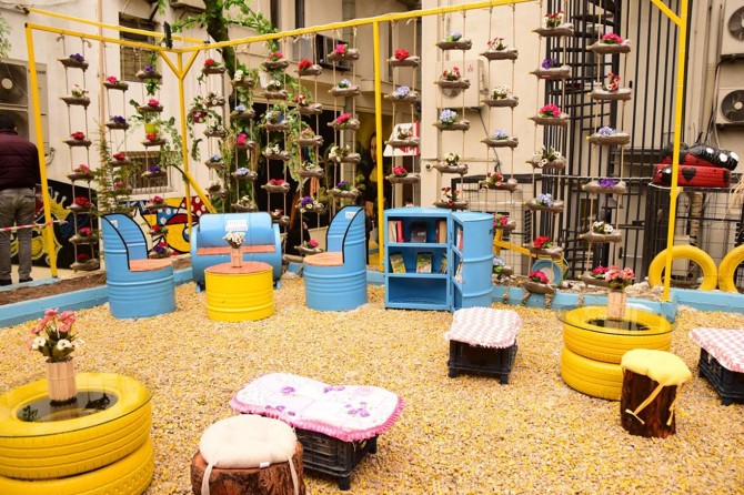 Van’da geri dönüşüm sokağı açıldı