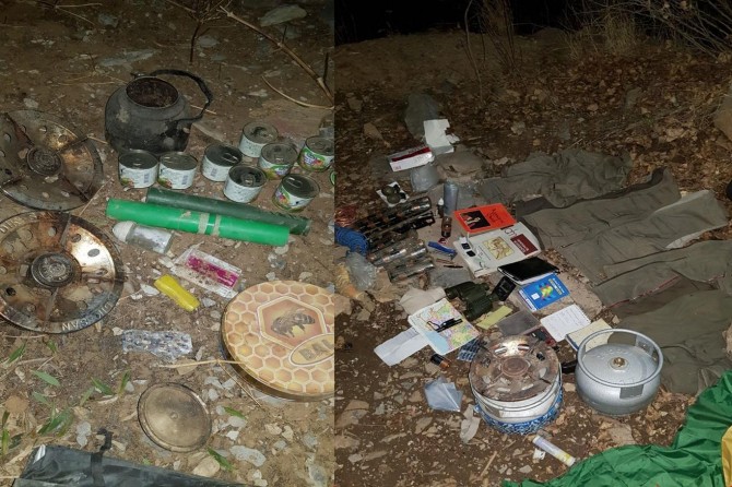 Hakkâri’de PKK’ye ait yaşam malzemesi ele geçirildi
