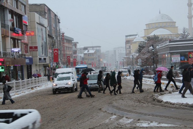 Van'da kar yağışı ve tipi etkili oldu