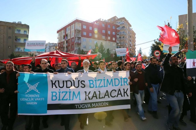 Mardin'de ABD'ye Kudüs tepkisi