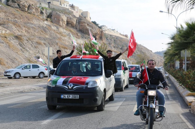 Şanlıurfa'da Kudüs için araç konvoyu oluşturuldu