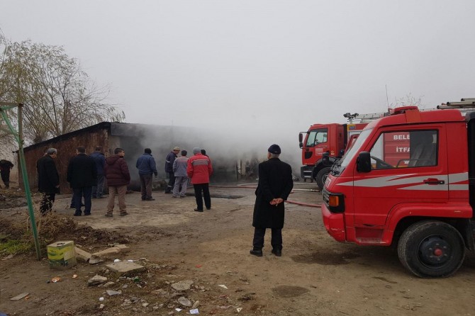 Oto bakım dükkânında yangın